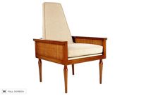 vintage 1960s wood caned chair