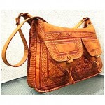 vintage 1970s hand tooled shoulder bag