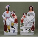 vintage 19th century staffordshire pottery figures