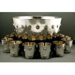 vintage aceves mexican sterling silver punch bowl set