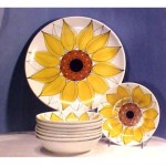 vintage arabia sunflower salad set