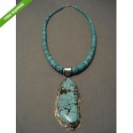 vintage arny maloney navajo blue diamond turquoise necklace
