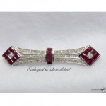 vintage art deco diamond and ruby brooch