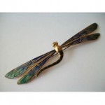 vintage art deco enamel dragonfly brooch