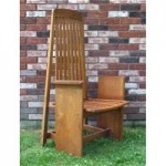vintage arts & crafts oak armchair