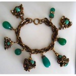 vintage asian motif charm bracelet