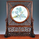 vintage chinese porcelain table screen