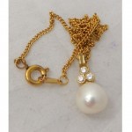 vintage cultured pearl and diamond necklace