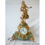 vintage french art nouveau louis auguste moreau gilt dore clock