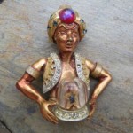 vintage har genie brooch