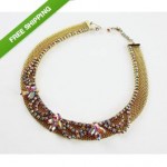 vintage hattie carnegie rhinestone mesh collar necklace