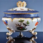 vintage herend rothschild handpainted figural covered porcelain dish