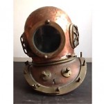 vintage japanese bronze diving helmet