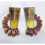 vintage matisse enamel and copper modernist earrings