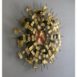 vintage mid-century brutalist sculpture clock