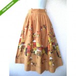 vintage mid-century cotton novelty print skirt