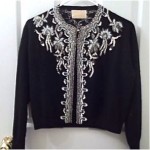 vintage mid-century hand beaded sweater