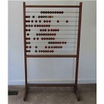 vintage mid-century large wood abacus