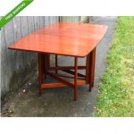 vintage mid-century modern teak gate leg drop leaf table