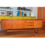 vintage mid-century william lawrence teak credenza