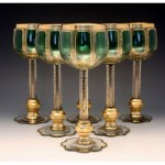 vintage moser wine goblets