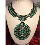 vintage native american sterling turquoise necklace