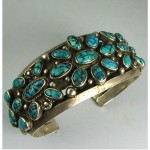 vintage navajo turquoise cluster bracelet