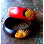 vintage pair 1920s bakelite galalith pierrot harlequin bangle bracelets