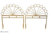 vintage pair brass twin headboards