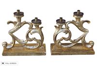 vintage pair italian candelholders