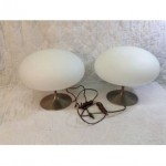 vintage pair laurel chome lamps