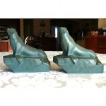 vintage pair rookwood seal bookends