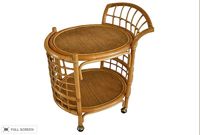 vintage rattan bar cart