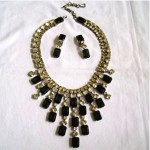 vintage schreiner necklace and earrings