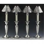 vintage set 1919 gorham candlesticks with shades