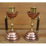 vintage victorian pair arts & crafts candlesticks