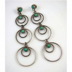 vintage zuni sterling turquoise dangle earrings