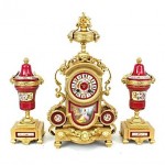 sevres mantel clock with garnitures