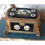 antique 1800s micro mosaic lockbox