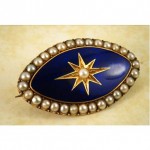 antique 1830s georgian english enamel pearl brooch