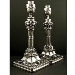 antique 1895 english sterling silver candlesticks