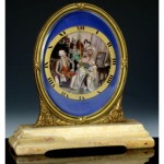 antique 1900 austrian bronze enamel clock