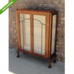 antique 1900s english walnut cabinet