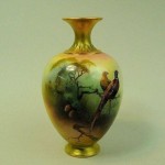 antique 1909 hadley royal worcester handpainted vase