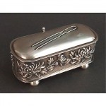 antique 19th century chinese sterling hair pin box