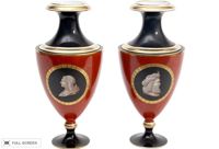 antique 19th century medallion vases