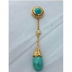 antique art nouveau diamond and turquoise pendant