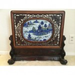 antique chinese porcelain table screen