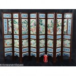 antique chinese qing dynasty porcelain screen