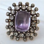 antique georgian amethyst diamond ring